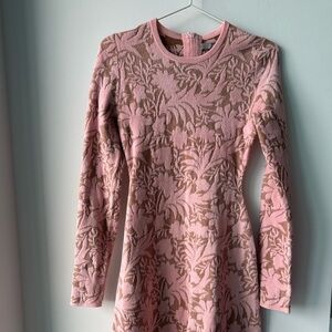 Lela Rose Floral Jacquard Long-Sleeve Fit-&-Flare Pink
Dress Size Small